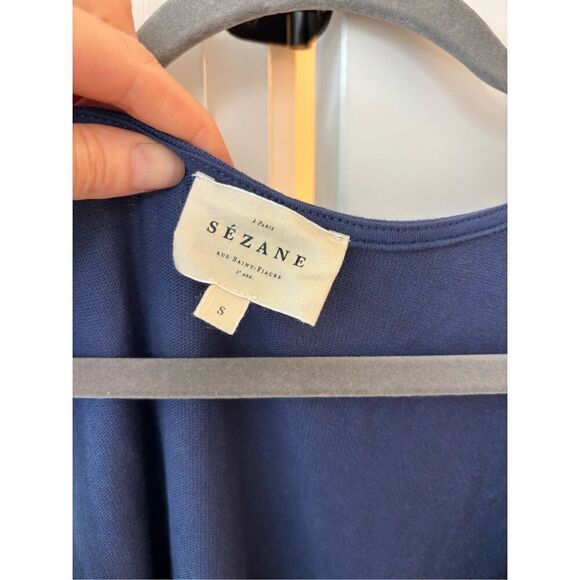 NWOT Sezane ARIANA DRESS, navy small $170 A57 - Picture 3 of 9